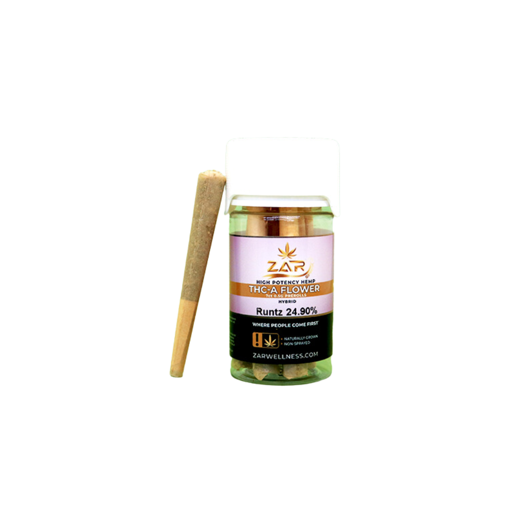 ZAR 0 5g 7ct THCA Runtz Preroll Jar Flower Hybrid ZAR